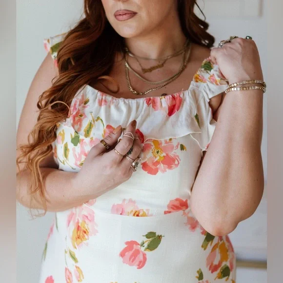 Worn Once - Sugarlips Curve Magdalena Midi Dress in Pink & W… - Picture 7 of 16